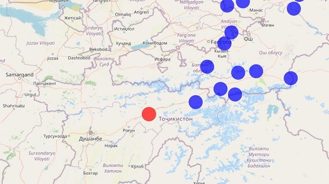 В Таджикистане произошло землетрясение магнитудой 4,9